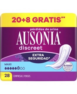 Ausonia DISCREET didelės talpos šlapimo nelaikymo trinkelės 28 vnt.