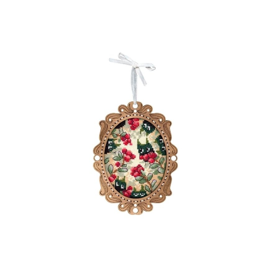 Beldizart Cross Stitch on Wooden Base "Miniature. Cranberry Forest" 14x10cm SO-129 – 2