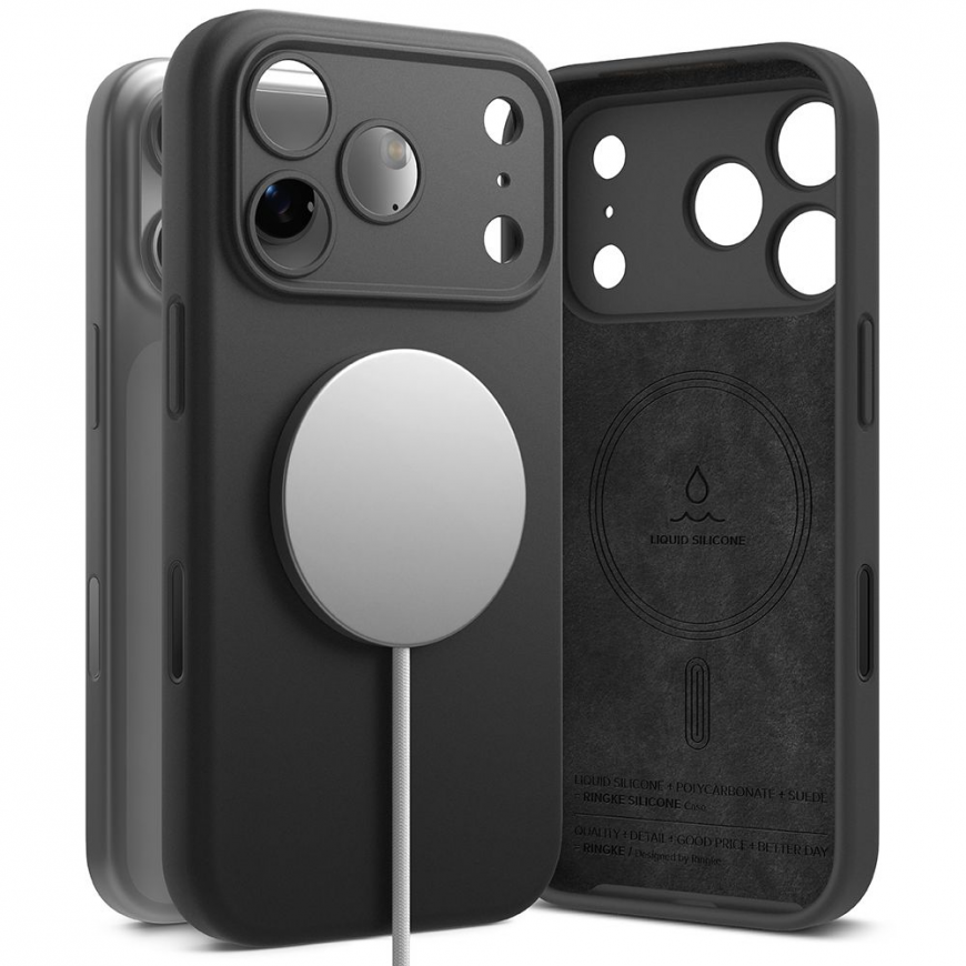 Ringke Silicone Magnetic MagSafe Case for iPhone 17 Pro Max - Bl