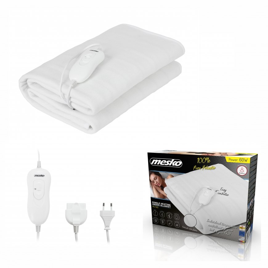 Mesko Home MS 7419 elektritekk/-padi Elektrisoojendusega tekk 60 W Valge Polüester – 5