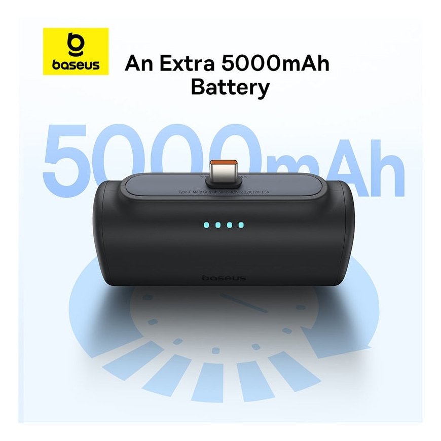 Baseus Compact 5000 mAh Balta – 5