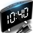 Retoo Elektroniskais Modinātājs ar Termometru, Datumu un LED Spoguli