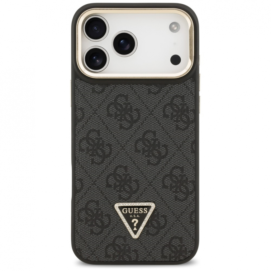 Case Guess 4G PU Triangle Logo & Stand Camera Magsafe for iPhone – 3