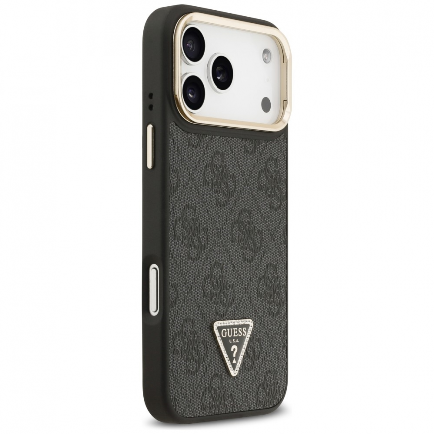 Case Guess 4G PU Triangle Logo & Stand Camera Magsafe for iPhone – 4