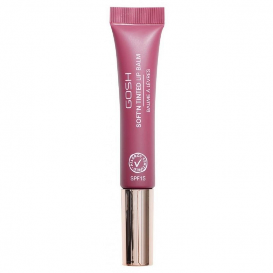 Gosh, Soft'n Tinted, Vegan, Hydrates, Lip Balm, 006, Berry, SPF
