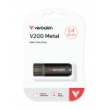 Verbatim V200 Metal USB Drive 64GB USB флеш накопитель USB тип-A 3.2 Gen 1 (3.1 Gen 1) Черный