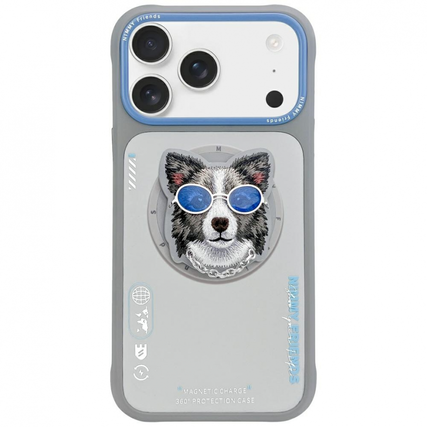 Case Nimmy Glasses Cool Dog MagSafe for iPhone 17 grey