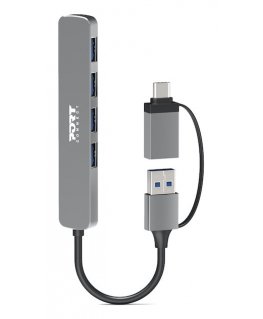 Port Designs 900161 interfeisa centrmezgls USB 2.0 Type-A 5000 Mbit/s Sudrabs