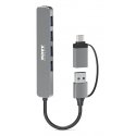 Port Designs 900161 interface hub USB 2.0 Type-A 5000 Mbit/s Silver Port Designs 900161 interface hub USB 2.0 Type-A 5000 Mbit/s Silver