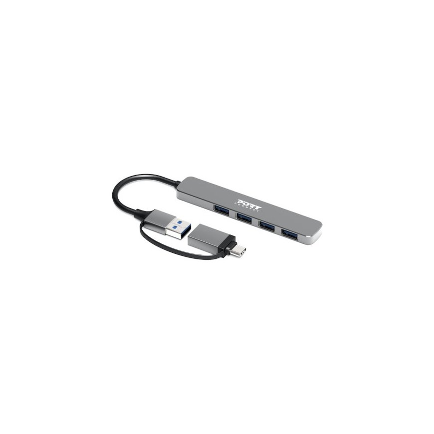 Port Designs 900161 interface hub USB 2.0 Type-A 5000 Mbit/s Silver – 2