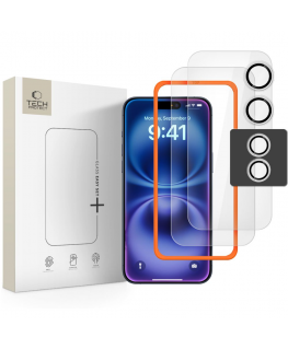 SZKŁO HARTOWANE TECH-PROTECT EASY SET+ 3-PACK IPHONE 17 CLEAR