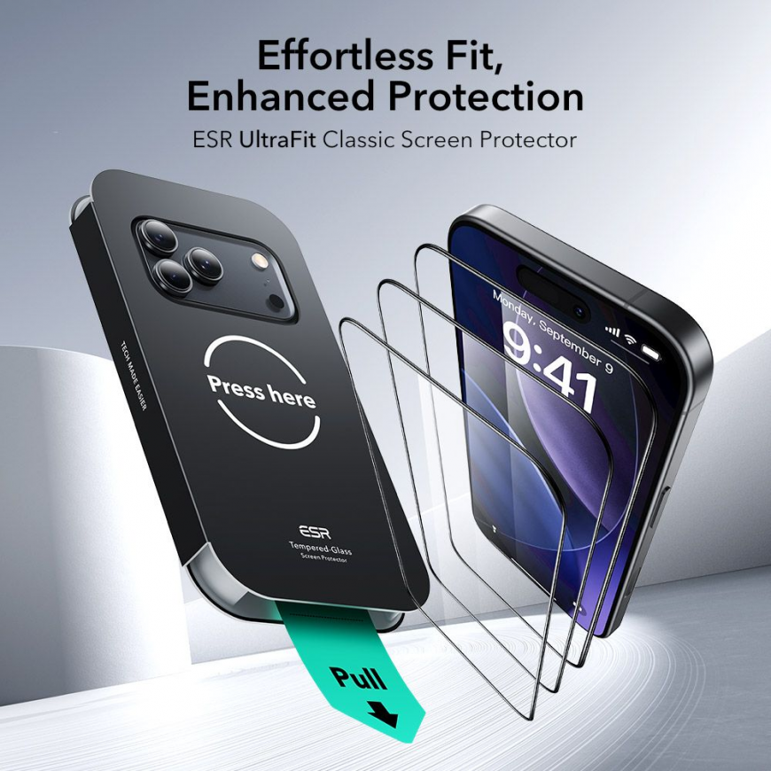 SZKŁO HARTOWANE ESR ULTRAFIT TEMPERED GLASS 2-PACK IPHONE 17 PRO – 2