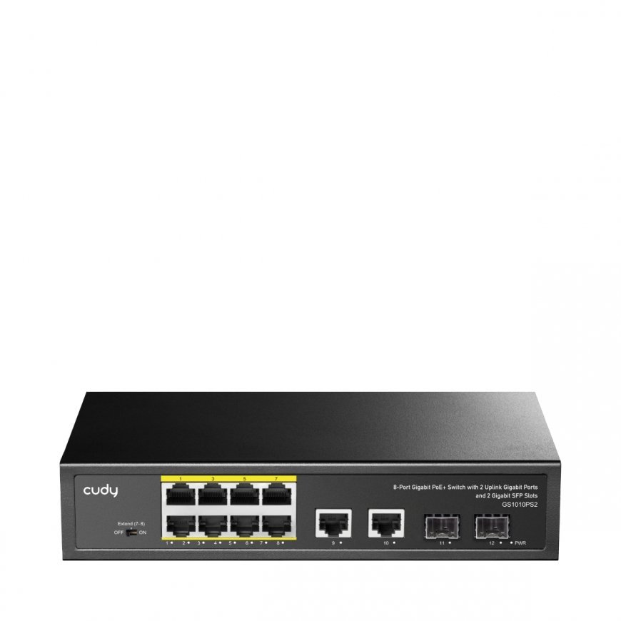 Cudy GS1010PS2 tinklo komutatorius Ne-valdomas Gigabit Ethernet (10/100/1000) Maitinimas per Eternet