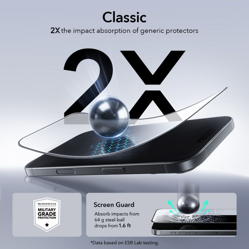 SZKŁO HARTOWANE ESR ULTRAFIT TEMPERED GLASS 2-PACK IPHONE 16 PRO – 4