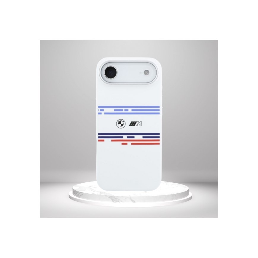 Чехол BMW M Silicon Horizontal Line MagSafe для iPhone Air Белый – 2