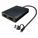 i-tec CADUAL4KDP видео кабель адаптер 0,27 m USB Type-A/USB Type-C 2 x DisplayPort Черный