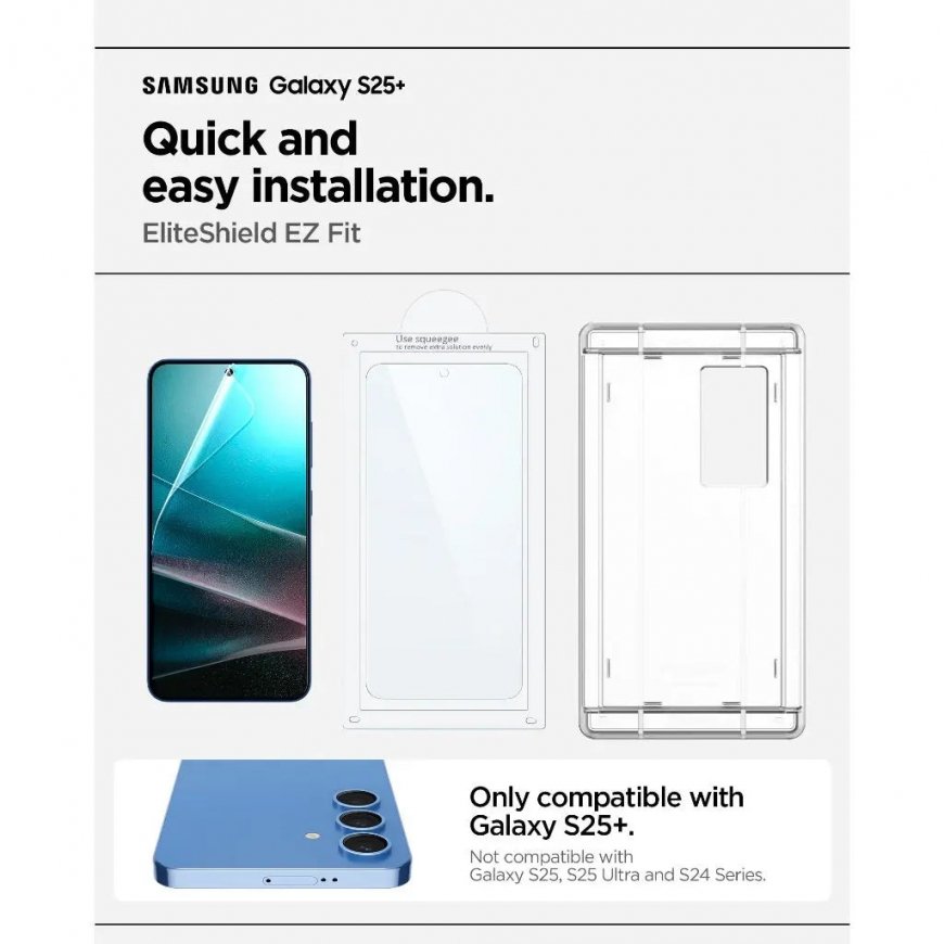 Spigen EliteShield EZ Fit Galaxy S25 Plus Screen Protector 1 Pack – 2