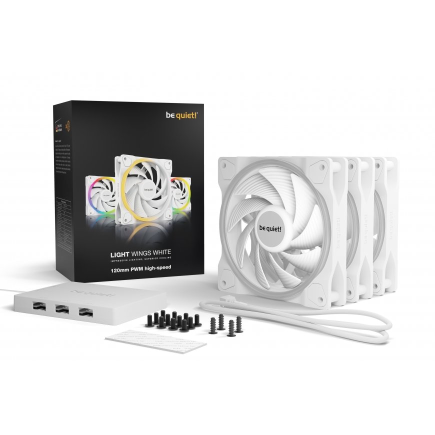be quiet! Light Wings White | 120mm PWM high-speed Triple-Pack Datora korpusam Ventilators 12 cm Bal – 5