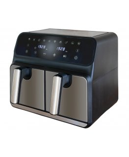 Unold 58685 rasvakeitin Kaksois 8 L Erillinen 1700 W Kuumakiertoilmakypsennin musta, Harmaa