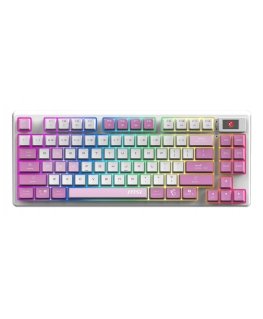 MSI FORGE GK600 TKL WIRELESS VIOLET tastatūra Speļu USB + Bluetooth QWERTY Britu angļu valoda Rozā, Violets, Balts