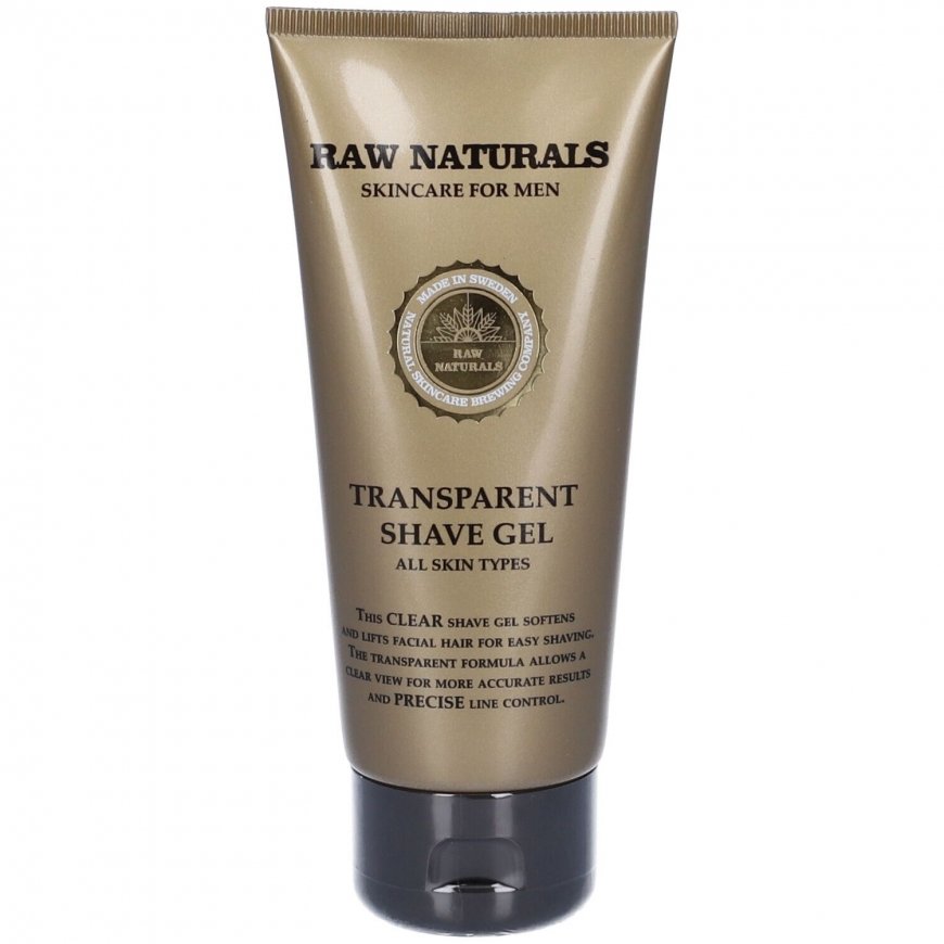 Raw Naturals, Transparent, 100% vegan, Hydrating & Softening, Shaving Gel, 100 ml