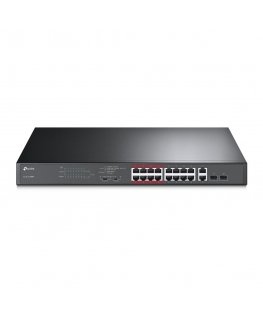 TP-Link TL-SL1218MP Hallitsematon Gigabit Ethernet (10/100/1000) Power over Ethernet -tuki 1U musta