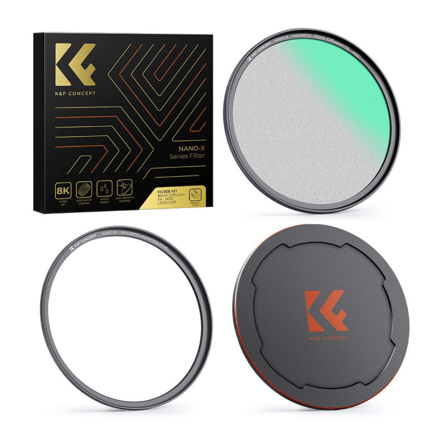 Kameran Suodatin - K&F Concept Nano-X Musta Sumutus 1/2 Diffuusi 77mm