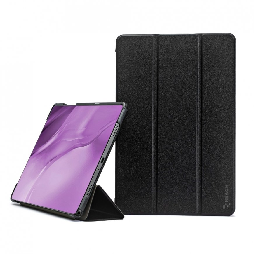 Dēklis Reach Smart Leather Samsung P610/P615/P613/P619/P620/P625 Tab S6 Lite 10.4 melns – 2