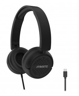 Streetz HC210-BLK наушники/гарнитура Проводная Оголовье Calls/Music USB Type-C Черный