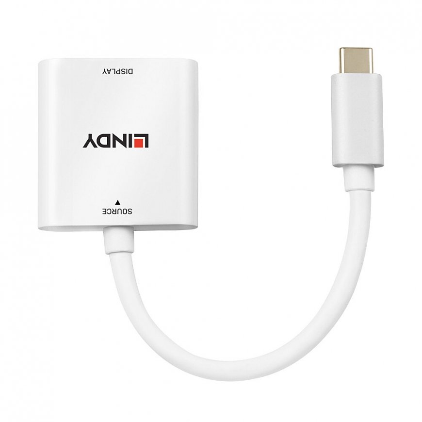 Lindy 43339 video kabeļu aksesuārs 0,1 m USB Veids-C HDMI Balts – 2