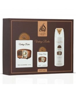 Lattafa Vintage Radio set perfume spray 100ml + perfume spray 20ml + deodorant spray 200ml