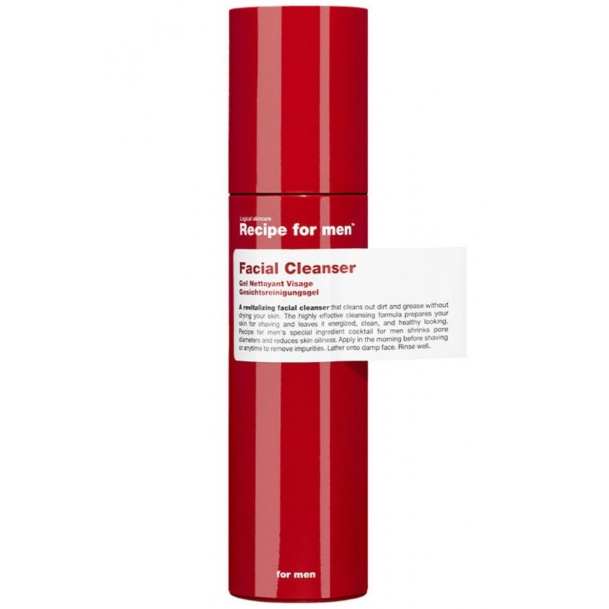 Recipe For Men, Veido valiklis, Revitalizuojantis, Valomasis gelis, Veidui, 100 ml