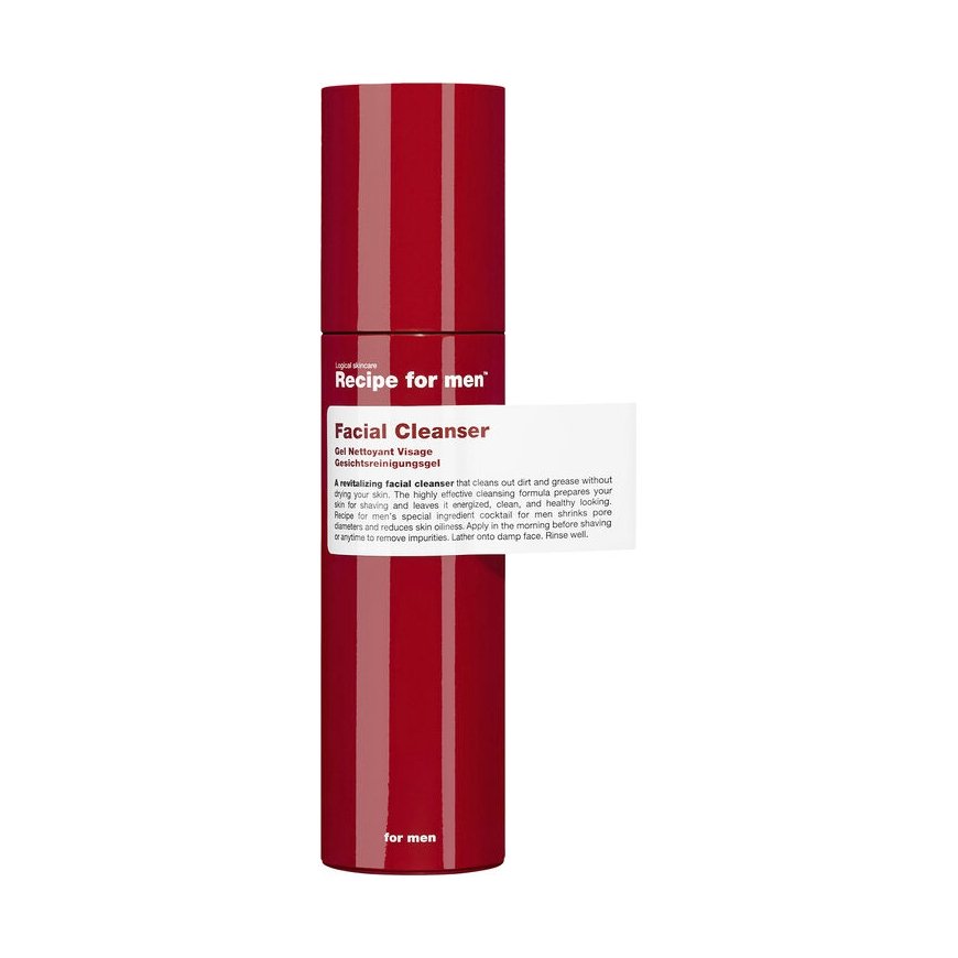 Recipe For Men, Veido valiklis, Revitalizuojantis, Valomasis gelis, Veidui, 100 ml – 2