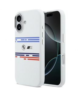 BMW M Silicon Horizontal Line MagSafe Case for iPhone 17 White