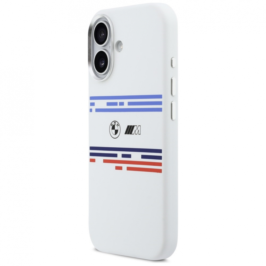 BMW M Silicon Horizontal Line MagSafe Case for iPhone 17 White – 2