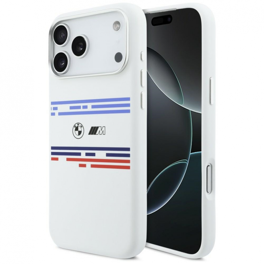 BMW M Silicon Horizontal Line MagSafe Case for iPhone 17 Pro Max