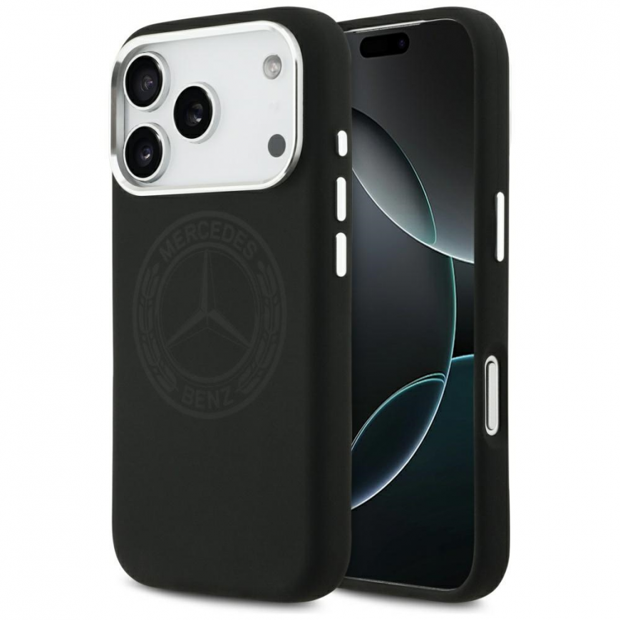 Case Mercedes Silicone Vintage Logo MagSafe for iPhone 17 Pro bl