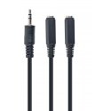 Gembird CCA-415-0.1M audiokaabel 0,1 m 3.5mm 2 x 3.5mm Must