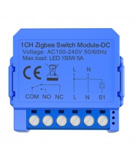 Интеллектуальный 1-канальный ZigBee модуль переключателя Avatto ZWSM16-DC-1 с бесконтактным постоянным напряжением.