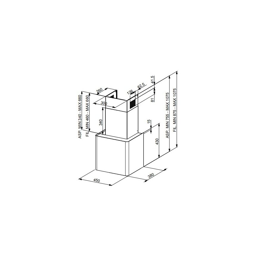 FABER S.p.A. Lithos EG6 WH Led A45 Seinale kinnitatav Valge 580 m³/h – 3