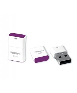 Philips FM64FD85B/00 USB-muisti 64 GB USB A-tyyppi 2.0 Purppura, Valkoinen