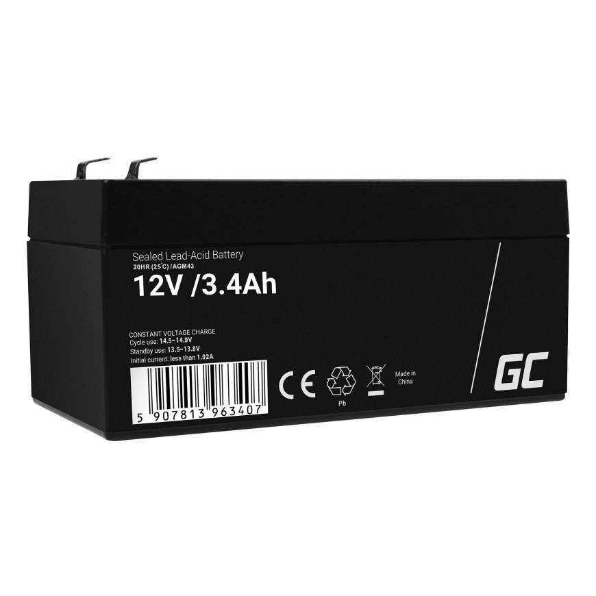 Green Cell AGM43 uzlādējamā baterija Noslēgts svina skābju (VRLA) 3400 mAh 12 V