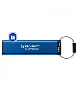 Kingston Technology IronKey Keypad 200 USB флеш накопитель 16 GB USB тип-A 3.2 Gen 1 (3.1 Gen 1) Син