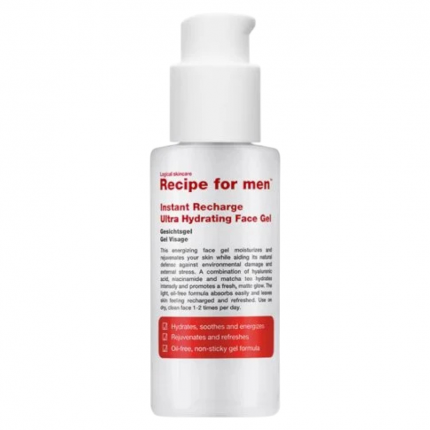 Recipe For Men, Instant Recharge, Hyaluronic Acid, Moisturizes,