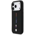BMW M Silicon Tricolor Line MagSafe Case for iPhone 17 Pro Black