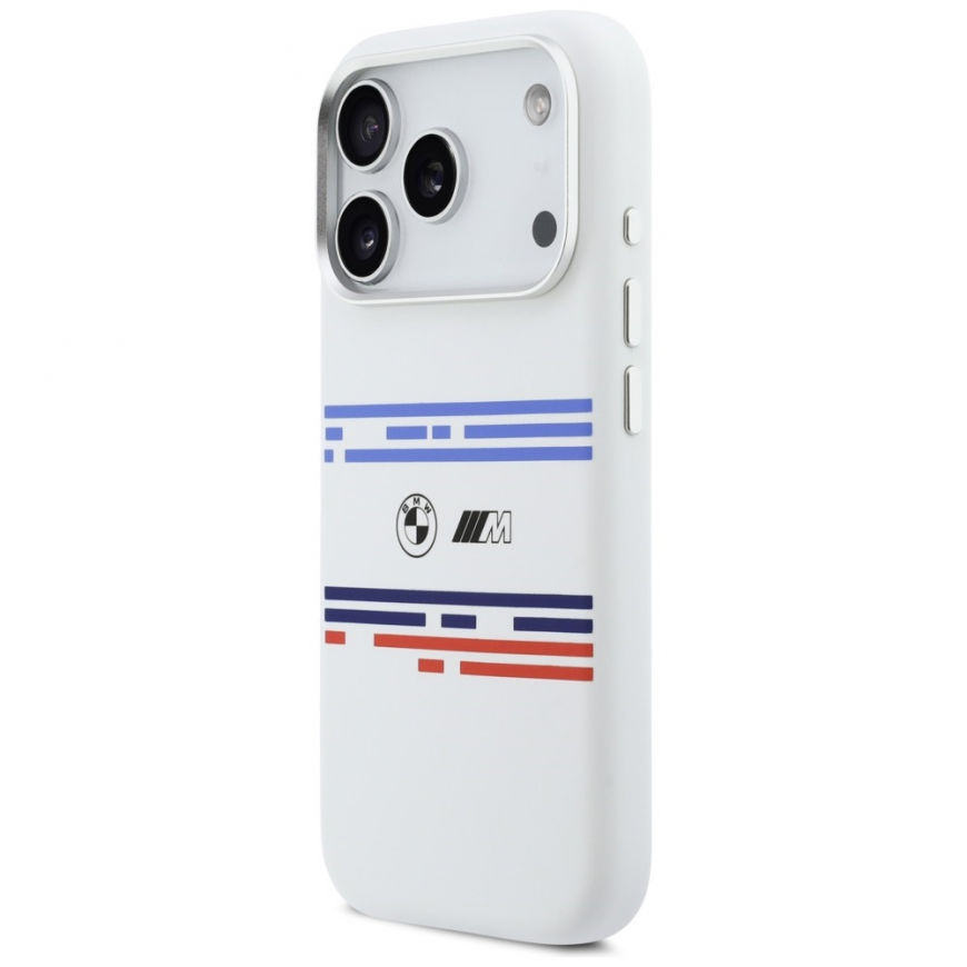 BMW M Silicon Horizontal Line MagSafe Case for iPhone 17 Pro Whi – 2
