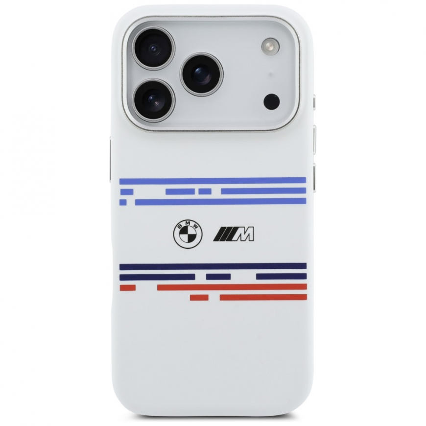 BMW M Silicon Horizontal Line MagSafe Case for iPhone 17 Pro Whi – 3