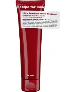Recipe For Men, Ultra Sensitive Veido Valiklis, Be Kvapų, Švelnus Valymas, Valymo Gelis, Veidui, 100 ml