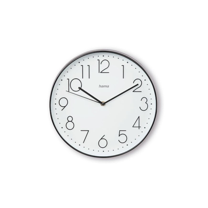Hama Corsica Quartz clock Круглый Черный, Белый