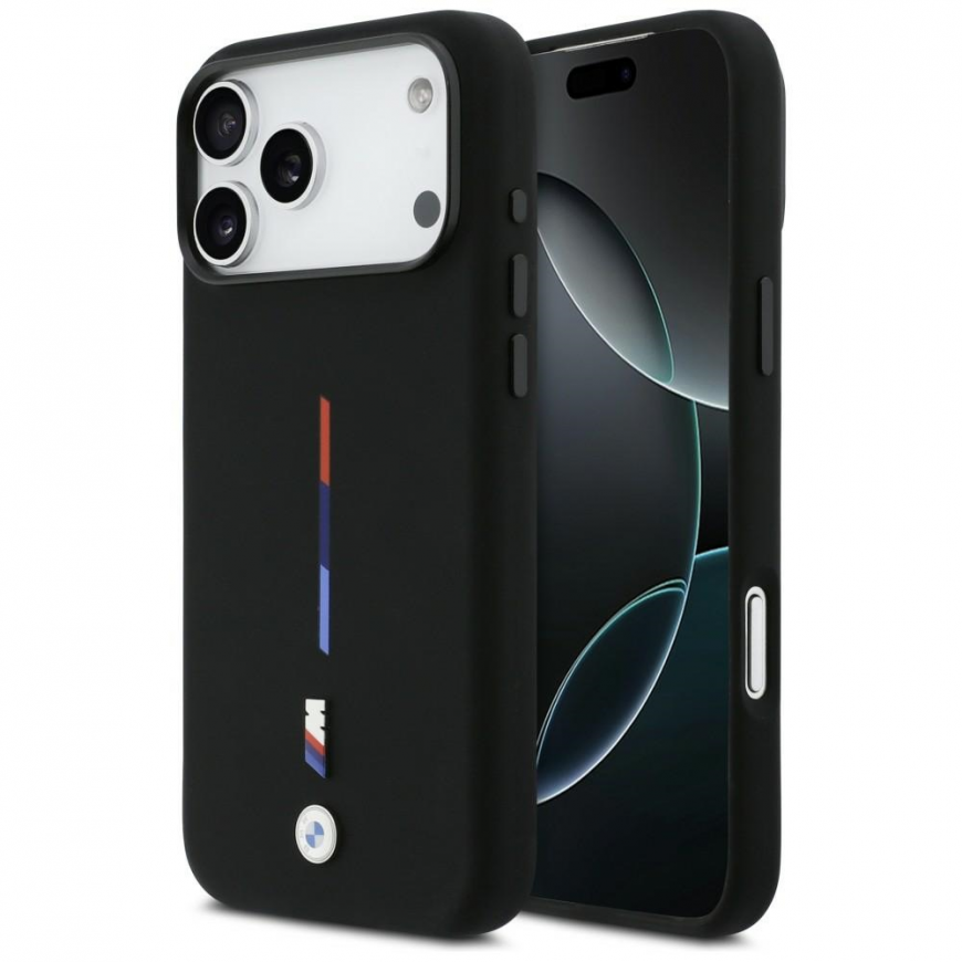 BMW M Silicon Tricolor Line MagSafe Case for iPhone 17 Pro Max B